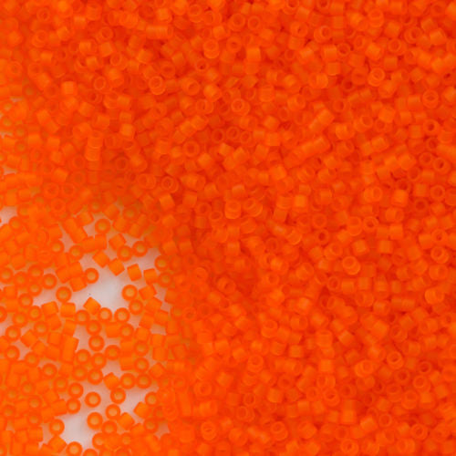 25g Miyuki Delica Seed Bead 11/0 Matte Transparent Orange DB744