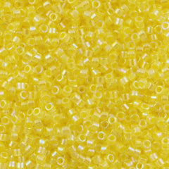 Miyuki Delica Seed Bead 10/0 Inside Dyed Color Soft Yellow AB 7g Tube DBM53