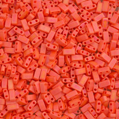 Miyuki Half Tila Seed Bead Opaque Matte Orange AB 7.5g Tube (406FR)