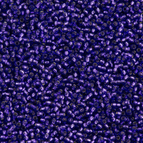 50g Toho Round Seed Beads 11/0 Silver Lined Purple (2224)