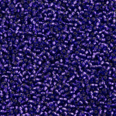 50g Toho Round Seed Beads 11/0 Silver Lined Purple (2224)