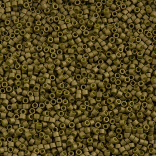 25g Miyuki Delica Seed Bead 11/0 Matte Opaque Olive Luster DB371