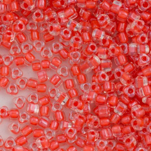 Miyuki Triangle Seed Bead 5/0 Inside Color Lined Light Coral 15g (1111L)