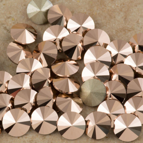 Six TRUE CRYSTAL SS47 Rivoli Crystal Rose Gold (001 ROGL)