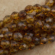 100 Czech Fire Polished 4mm Round Bead Crystal Picasso (00030T)