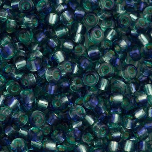 Miyuki Round Seed Beads 5/0 Rococo Silver Lined Aqua Sapphire 20g Tube (3281)
