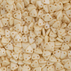 15g CzechMates 6mm Two Hole Triangle Beads Opaque Champagne Luster (14413P)