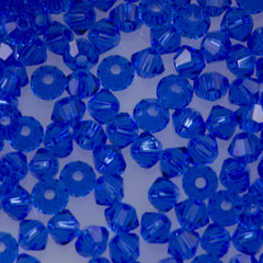 24 TRUE CRYSTAL 5mm Bicone Bead Sapphire (206)