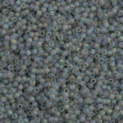 Toho Round Seed Bead 8/0 Transparent Matte Light Gray AB 2.5-inch tube (176AF)