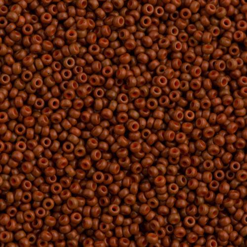 50g Miyuki Round Seed Bead 11/0 Opaque Matte Dyed Brown Orange (2043)