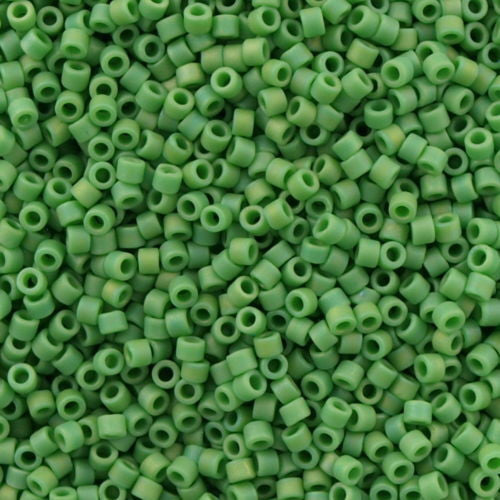 Miyuki Delica Seed Bead 15/0 Matte Transparent Green AB 2-inch Tube DBS877