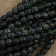 100 Czech Fire Polished 4mm Round Bead Matte Jet Picasso (23980TM)