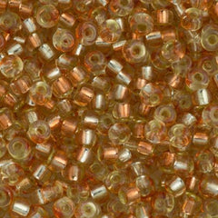 Miyuki Round Seed Beads 5/0 Rococo Silver Lined Jonquil Peach 20g Tube (3278)