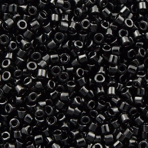 Miyuki Delica Seed Bead 10/0 Opaque Glossy Black 7g Tube DBM10