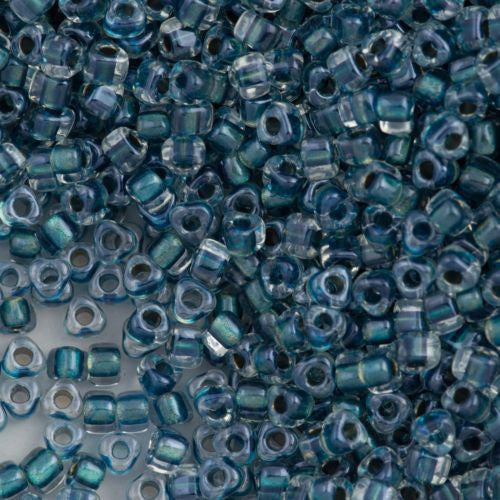 Miyuki Triangle Seed Bead 5/0 Dark Turquoise Lined Crystal 21g Tube (1115)