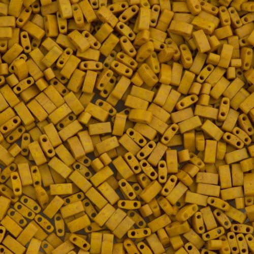 Miyuki Half Tila Seed Bead Opaque Matte Honey Mustard 7.5g Tube (2312)