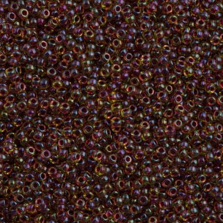 50g Miyuki Round Seed Bead 11/0 Dark Rose Lined Yellow 11-336