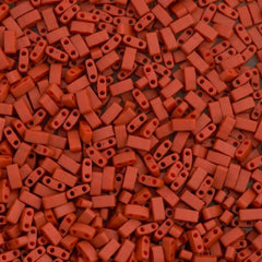 Miyuki Half Tila Seed Bead Opaque Matte Glazed Burnt Sienna 7.5g Tube (2315)