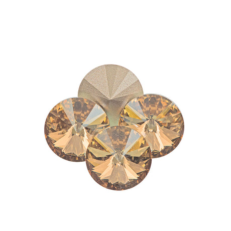 Four TRUE CRYSTAL 14mm Rivoli Golden Shadow (001 GSHA)