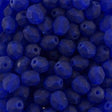 50 Czech Fire Polished 6mm Round Bead Matte Cobalt (30090M)