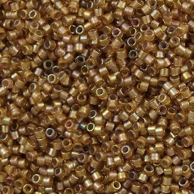 Miyuki Delica Seed Bead 11/0 Inside Dyed Color Coffee Latte AB 2-inch Tube DB288