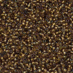 50g Toho Round Seed Beads 11/0 Crystal Inside Color Lined Gold AB (268)