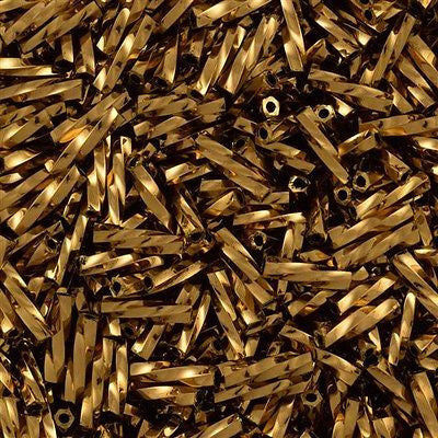 Toho 9mm Twisted Bugle Seed Bead Bronze 15g (221)