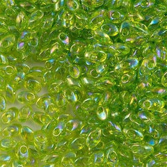 Miyuki Long Magatama Seed Bead Transparent Lime AB 15g (258)