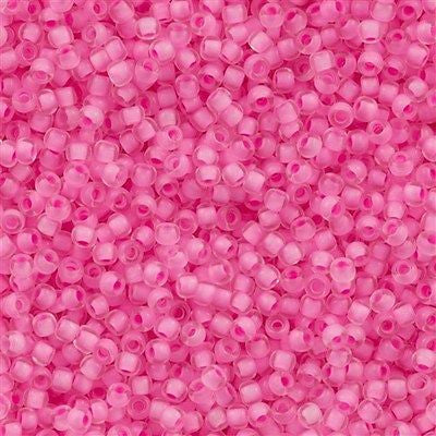 Toho Round Seed Bead 11/0 Inside Color Lined Neon Carnation 19g Tube (969)