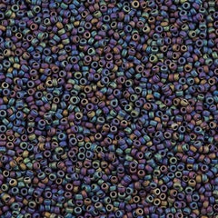 Miyuki Round Seed Bead 15/0 Matte Opaque Chocolate AB 2-inch Tube (409FR)
