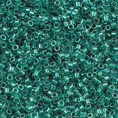 Miyuki Delica Seed Bead 11/0 Inside Dyed Color Teal 2-inch Tube DB918