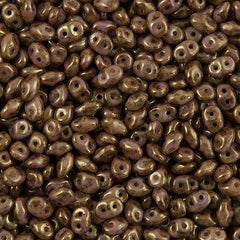 Super Duo 2x5mm Two Hole Beads Senegal Brown Purple 22g Tube (03000BP)