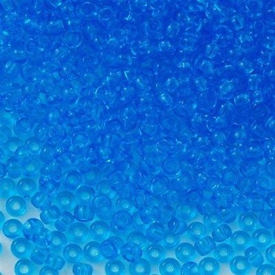 Toho Round Seed Bead 11/0 Transparent Medium Aqua 2.5-inch Tube (3B)
