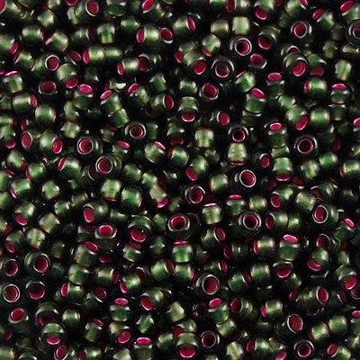 Toho Round Seed Bead 11/0 Silver Lined Olivine Pink 2.5-inch Tube (2204)