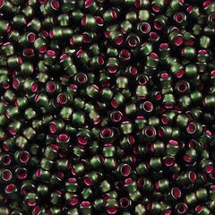 Toho Round Seed Bead 11/0 Silver Lined Olivine Pink 2.5-inch Tube (2204)