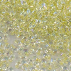 Miyuki Long Magatama Seed Bead Inside Color Lined Pale Yellow AB 15g (2146)