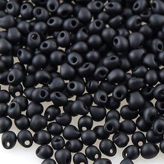 Miyuki Drop Fringe Seed Bead Opaque Matte Black 24g Tube (401F)