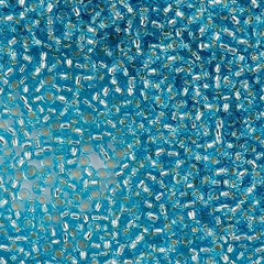 Miyuki Round Seed Bead 11/0 Silver Lined Blue Topaz 22g Tube (18)