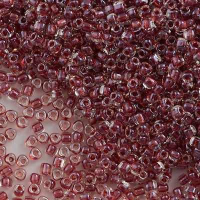 Miyuki Triangle Seed Bead 10/0 Inside Color Lined Sparkle Cranberry 10g (1554)
