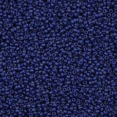 Miyuki Round Seed Bead 15/0 Opaque Matte Metallic Royal Blue 2-inch Tube (2039)