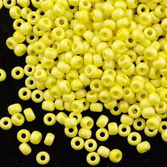 Miyuki Round Seed Bead 6/0 Matte Opaque Yellow AB 20g Tube (404FR)