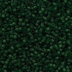 25g Miyuki Delica Seed Bead 11/0 Matte Transparent Emerald DB767