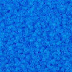 Toho Round Seed Bead 15/0 Matte Medium Aqua 2.5-inch Tube (3BF)