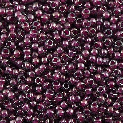 Toho Round Seed Bead 8/0 Inside Color Lined Grey Magenta 2.5-inch tube (1076)