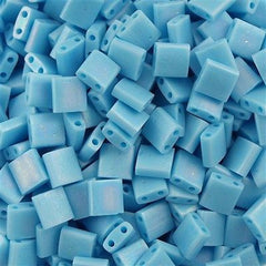 Miyuki Tila Seed Bead Matte Opaque Turquoise Blue AB 7g Tube (413FR)