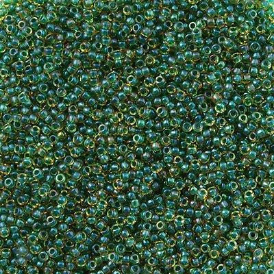 Toho Round Seed Bead 15/0 Inside Color Lined Emerald Topaz 2.5-inch Tube (242)