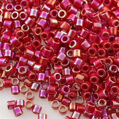 Miyuki Delica Seed Bead 8/0 Opaque Red AB 6.7g Tube DBL162