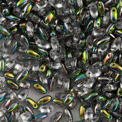 Czech Rizo 2.5x6mm Beads Crystal Vitrail Medium 21g Tube (00030VM)