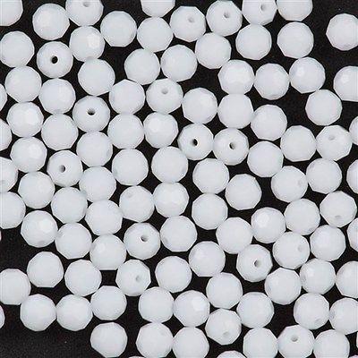 12 TRUE CRYSTAL 4mm Faceted Round Bead White Alabaster (281)