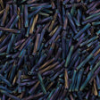Miyuki 2x12mm Twisted Bugle Opaque Matte Black AB 15g (401FR)